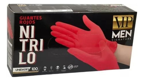 Guantes Nitrilo Rojo M 100 Unidades - Vip Men Signature