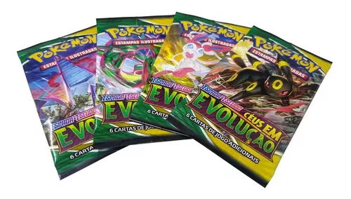 Pacote Cartas Pokémon Booster 6 Cartas Espada Escudo Céus em Evolução