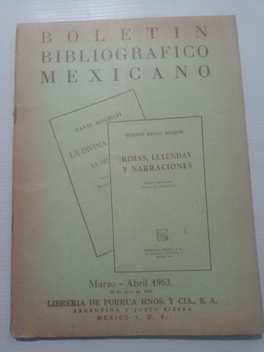 Boletín Bibliográfico Mexicano Abril 1963 Porrúa 