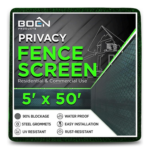 ~? Boen - Backyard Privacy Screen Fence Covering 5' X 50' - 