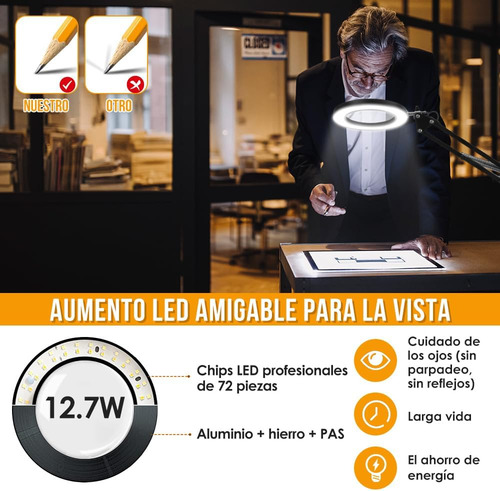 Lámpara De Lupa Iluminada Con Led, 10x