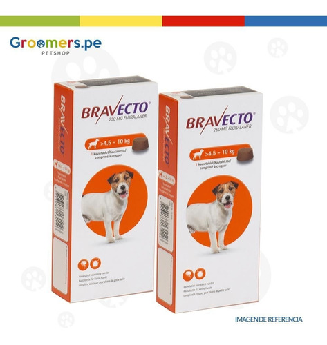 Imagen 1 de 1 de Antipulgas Para Perros Bravecto 250mg (4.5-10 Kg)x2 Unidades