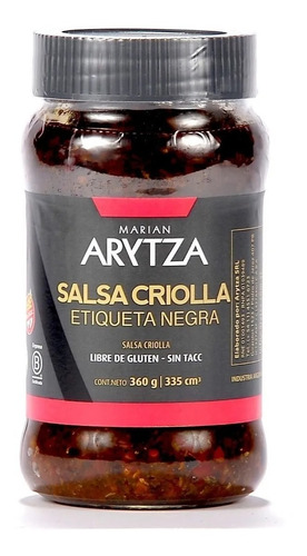 Salsa Criolla Gourmet Arytza 100%natural - Sin Tacc - Dw