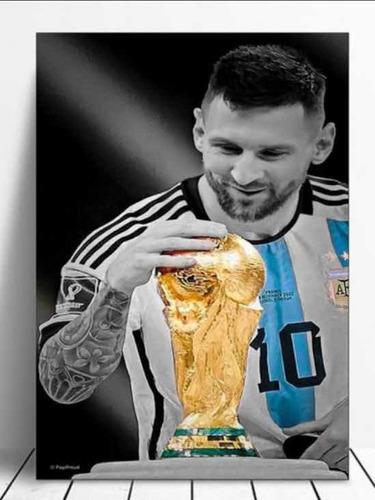 Cuadro Decorativo Messi Mundial Argentina Arte Decorativo