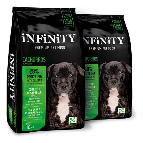 Alimento Perros Cachorros Infinity Premium Pack 2 X 10 Kgs