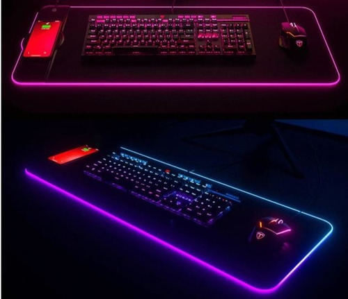 Imagen 2 de 10 de Mouse Pad Gamer Gaming Rgb 80*30*4m Con Cargador Inalámbrico