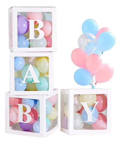 Caja De Globos Transparente De 4 Piezas Para Decoración De B