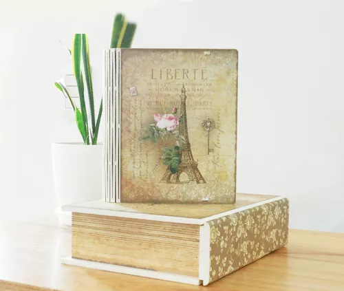 Caja Libro Madera Deco Vintage Diseño A Elección Personaliza - $ 29.900