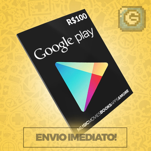 Cartão Google Play Store Gift Card R$100 Reais Br Android