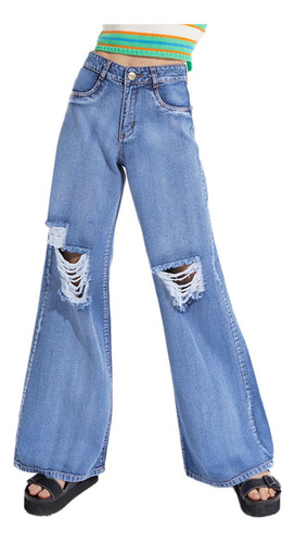 Jeans Mujer Wide Leg 1643 Celeste Paradise Jeans