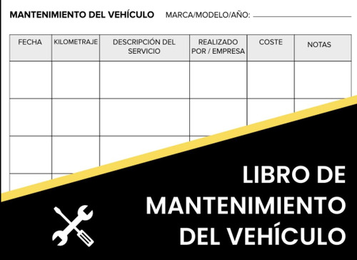 Libro: Libro De Mantenimiento Del Vehículo: Registro De Mant