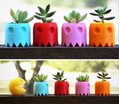 Maceta Para Suculentas O Captus Temática Pac Man X 1 Unidad