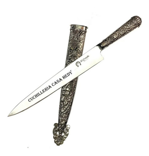 Cuchillo El Criollo Alpaca Hoja De 30cm Acero Inox Con Vaina