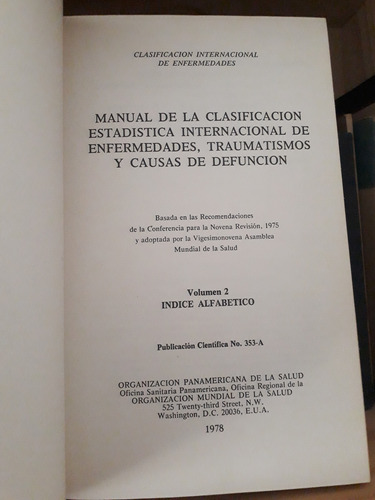 Clasificación Internacional De Enfermedades (2 Tomos) (Usado)