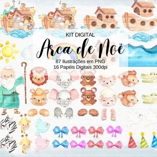 Kit Digital - Arca De Noé Aquarela