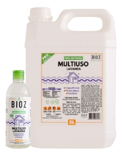 Multiuso Bioz Green Kit 2 Itens Fragrâncias 470ml + Refil 5l