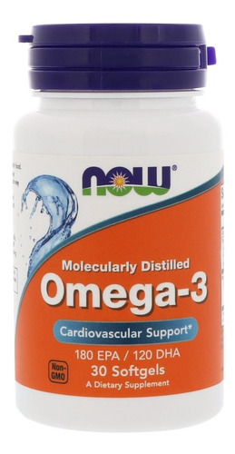 Now - Omega 3 Destilado Molecularmente, 30 Cápsulas Blandas