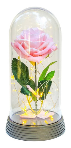 Luminária A Rosa Encantada Salmão Base 20 Cm Ouro Quente