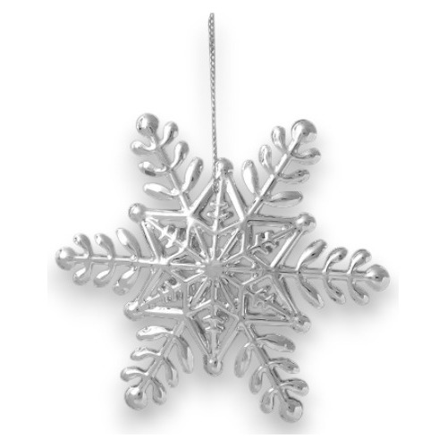 Adorno Colgante Navidad Copo Nieve Oro/plata Metal Deco 10cm