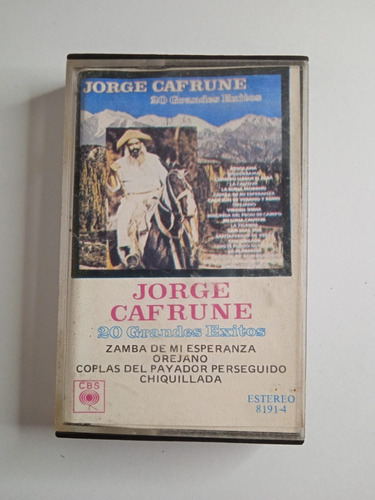 Jorge Cafrune 20 Grandes Exitos Casete Original Año 1988
