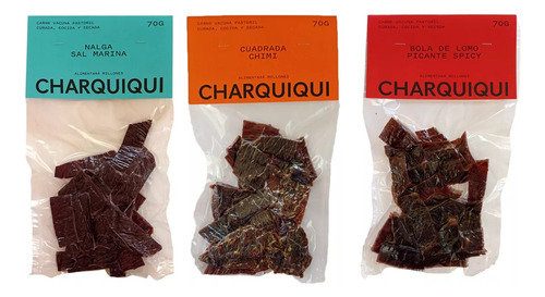 Charquiqui Mix Clasic Nalga Sal Mar, Chimi, Spicy 70g Jerky