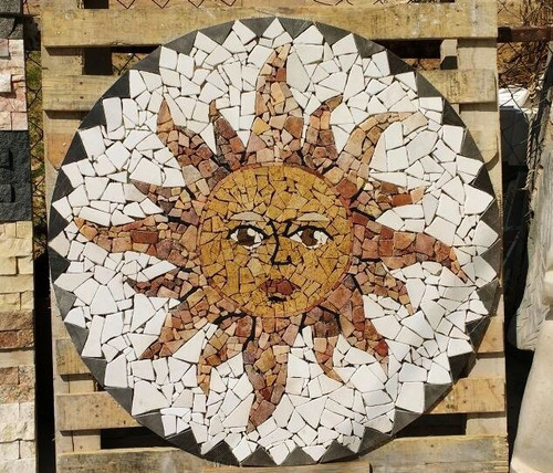 Tapete Mosaico Sol En Marmol