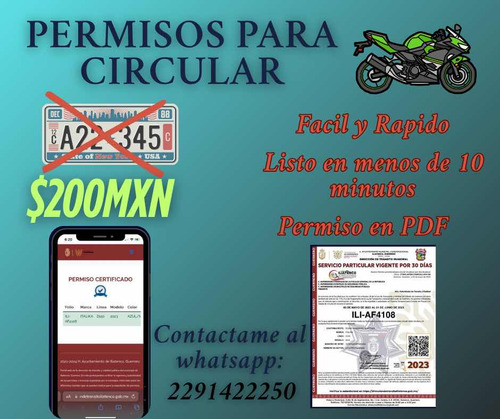 Permiso Para Circular Sin Placas