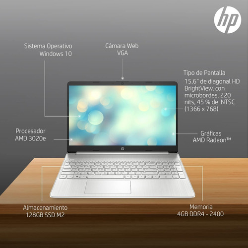 Imagen 7 de 10 de Notebook Hp Amd Ryzen 3 128gb Ssd Ram 4gb Fullhd Windows