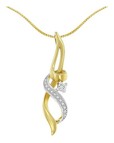 Collar Oro 10k Con Diamante 1/20 Cttw H-i, I1-i2