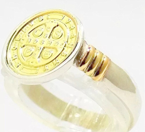 Anillo San Benito Plata 925 Oro 18 K. Mujer Estuche Garantia