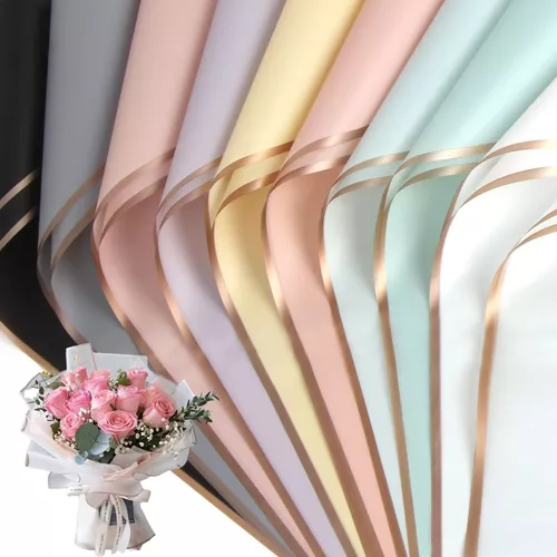 20 Hojas Papel Coreano Para Ramos Bouquet Floral Traslúcido