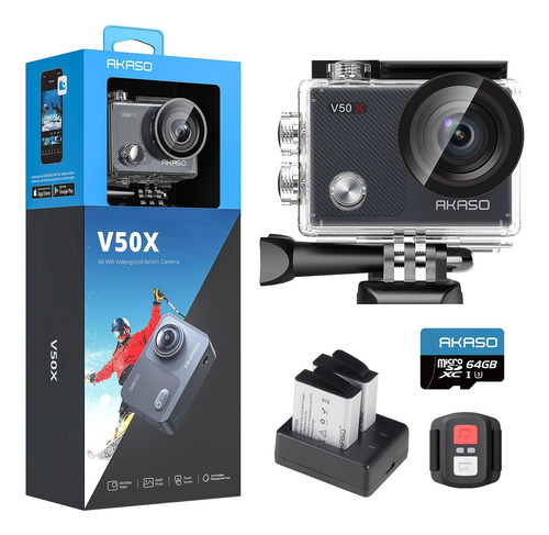 Akaso V50x 4k30fps Tactil Eis Zoom 4x + Microsdxc 64 Gb U3