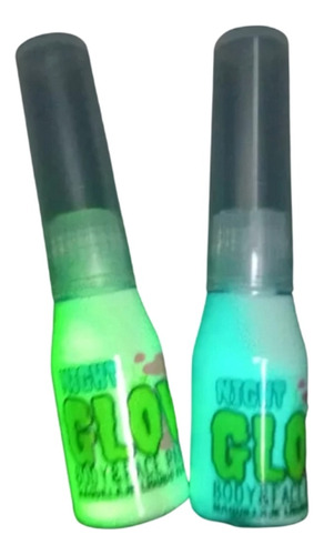 Pintura Cuerpo Y Cara Night Glow Fluorec. 2 Turqueza Y Verde