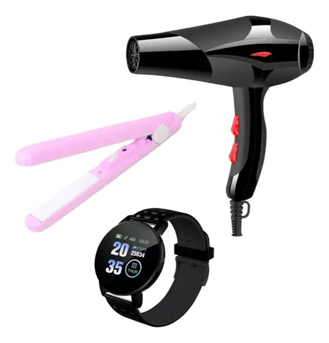 Pack! Planchita De Pelo + Secador Top + Smartwatch 119 Plus