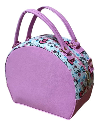 Bolsa, Crossbody Hello Kitty Rosa Lisa Con Personaje En 3d Oro Rosa