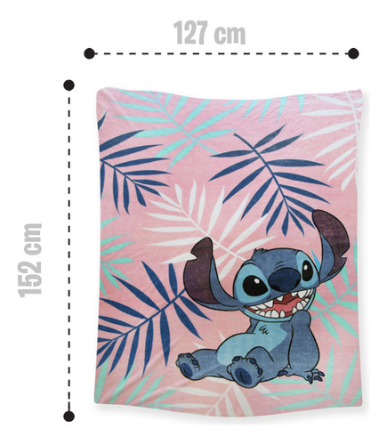 Lilo Y Stitch Frazada Extra Suave 127x152cm Cobija. Disney Hawaii Rosa