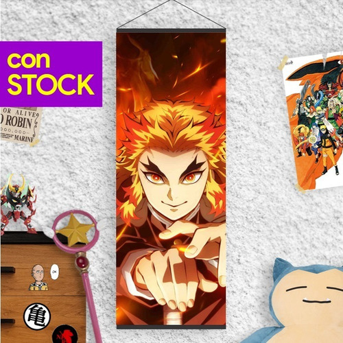 Imagen 1 de 2 de Lona De Kyojuro Rengoku En Stock - Animeras