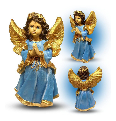 Comprar Anjo Da Guarda Com Terço Infantil Presente Crianças Cor Azul