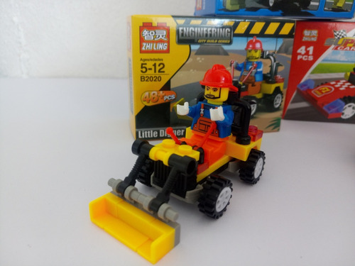 Ingeniero Y Máquina D Construcción Tipo Lego Juguete ...