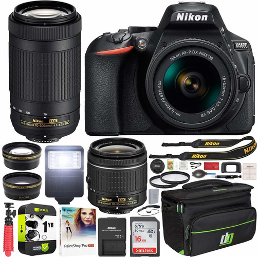 D5600 Dslr Wi Fi Digital Slr Camara Double Zoom 2 Lens Kit