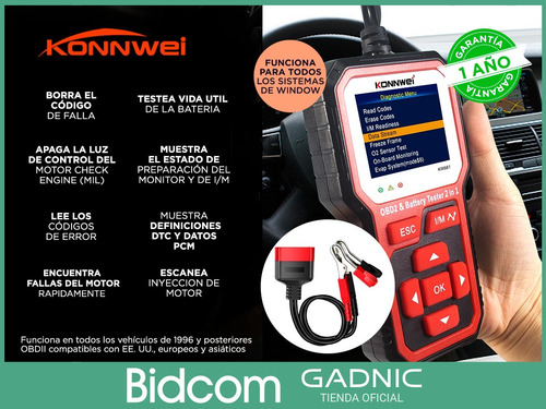 Imagen 2 de 9 de Scanner Automotriz Konnwei Diagnostico Automotriz Cable Usb