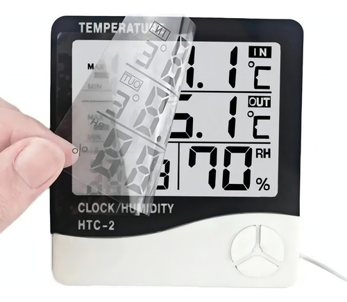 Higrometro Digital Medidor Humedad Termohigrometro Htc-1 Blanco
