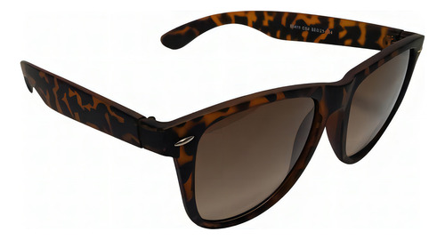 Óculos De Sol Casual Unissex Marrom Rajado Fosco Retro Uv400