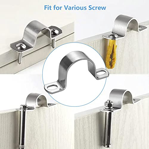 Peromi 5 Pcs 89mm 2 Hole Heavy Duty U-pipe Strap Clamp,stain