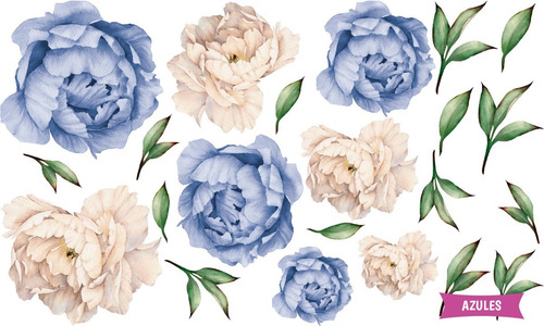 Vinilos Decorativos Pared Flores Peonias Vintage