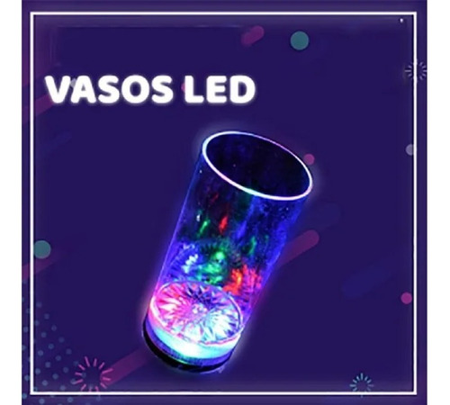 35 Vasos Luminosos Trago Largo Led Cotillon Fiesta  C/boton