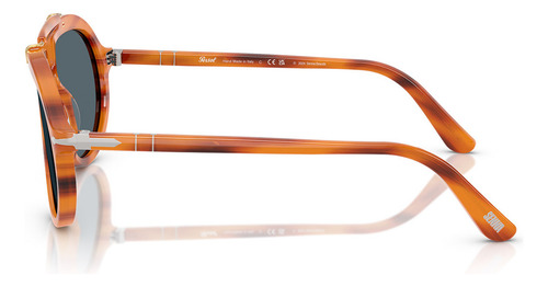Óculos De Sol Persol Senna Series Po0202s 960/r5-57 Cor Marrom Armação Marrom Haste Marrom Lente Azul