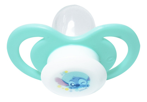 Chupón Ortodóntico De Silicón Para Bebé Stitch Disney Color Aqua Período De Edad 3m
