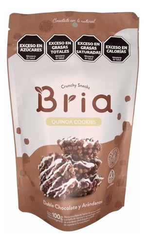 Snack De Quinoa Doble Chocolate Y Arándano Bria 100 Gr X 8u