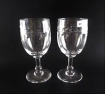 Comprar Antigo Par De Tacas Para Vinho Cristal Lapidado 8900 Rrdeco